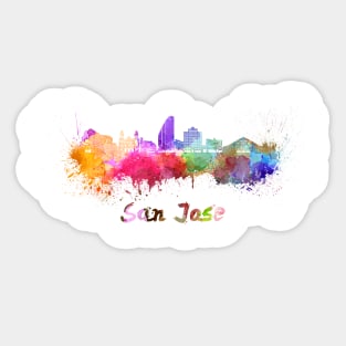 San jose skyline in watercolor Sticker